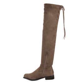 Super Me Botas por encima de la rodilla de moda marrón 3