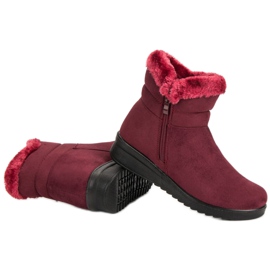 Botas de gamuza cálidas rojo 8