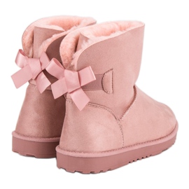 Queentina Mukluki rosa con lazo rosado 5