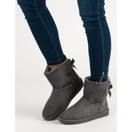 Queentina Mukluki gris con un lazo 1 Queentina Mukluki gris con un lazo 1