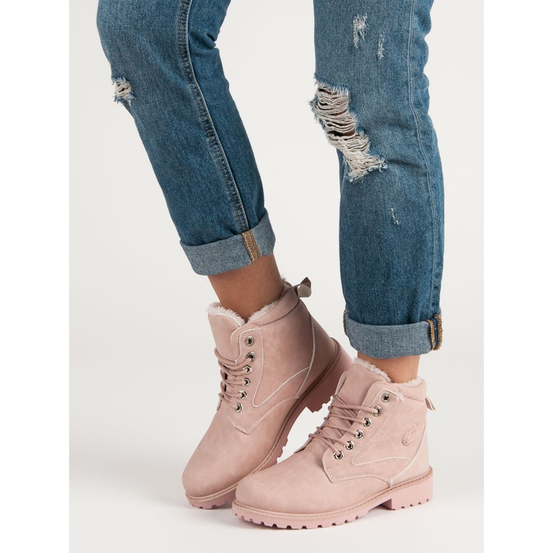 Botas de montaña clásicas rosas 2