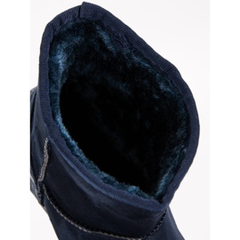 Botas de nieve en la plataforma azul azul marino 2