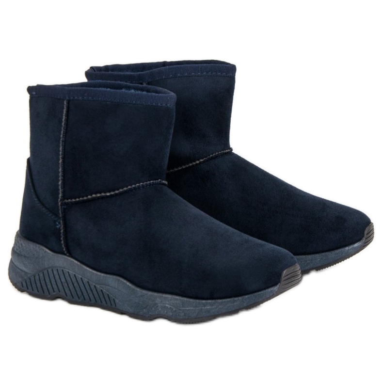 Botas de nieve en la plataforma azul azul marino 1 Botas de nieve en la plataforma azul azul marino 1