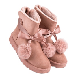 Mukluki rosa con pompones rosado 3