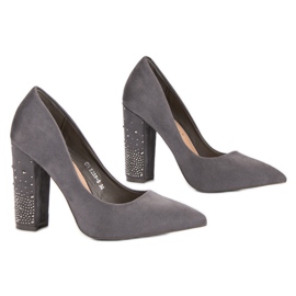Bestelle Bombas grises con cristales 5