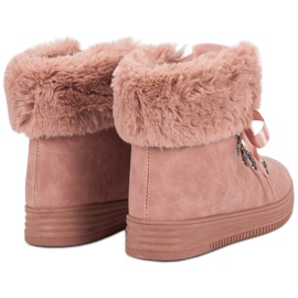 Botas de nieve rosa con piel rosado 8