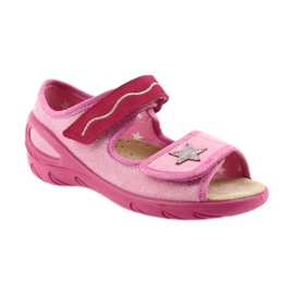 Befado zapatos para niños sandalias un inserto de cuero 433X032 rosado gris 1