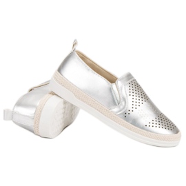 Zapatillas sin cordones caladas gris 6