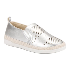 Zapatillas sin cordones caladas gris 4