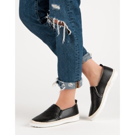 Zapatillas sin cordones caladas negro 3
