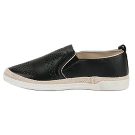 Zapatillas sin cordones caladas negro 6