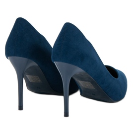 Small Swan Tacones de gamuza de moda azul 5