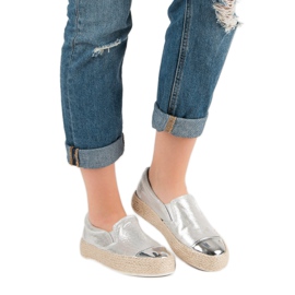 Zapatillas de deporte plateadas de moda gris 1