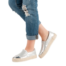 Zapatillas de deporte plateadas de moda gris 2 Zapatillas de deporte plateadas de moda gris 2