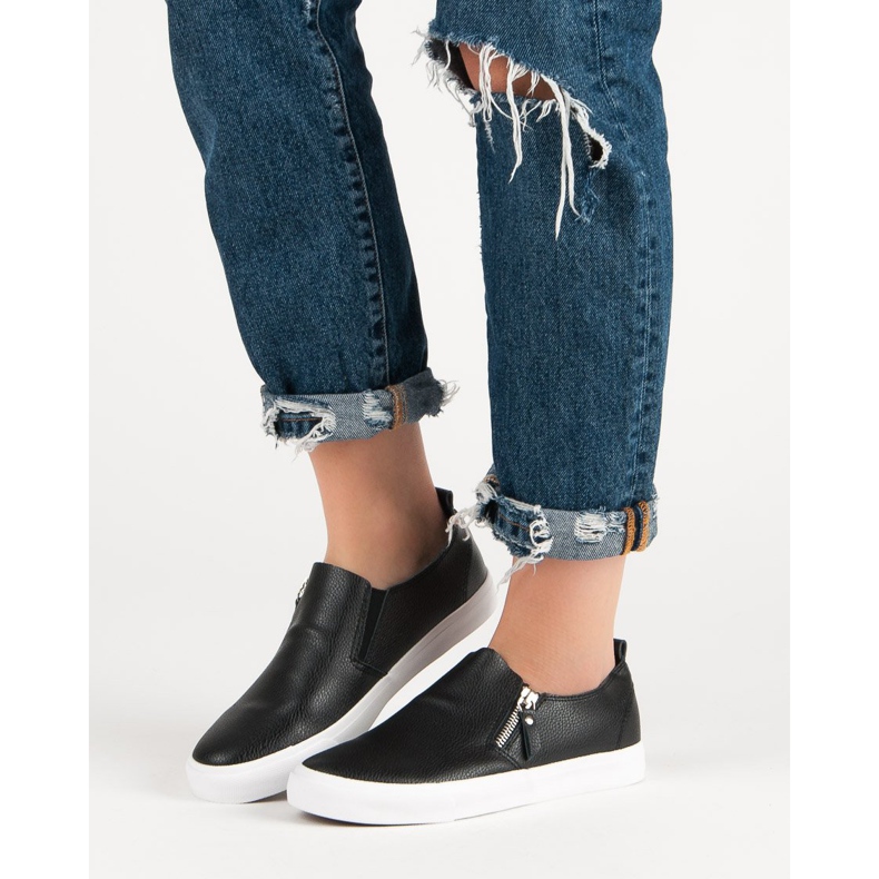 Zapatillas con cremallera negro 2