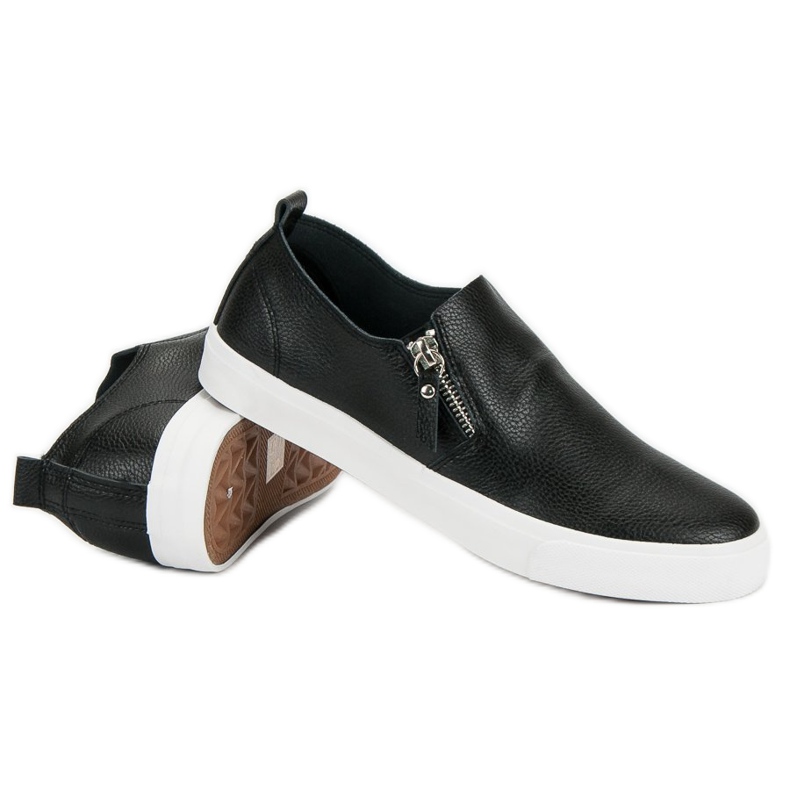 Zapatillas con cremallera negro 1