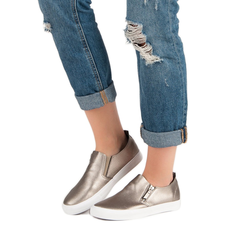 Zapatillas con cremallera amarillo 2