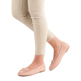 Small Swan Mocasines rosas con lazo 1