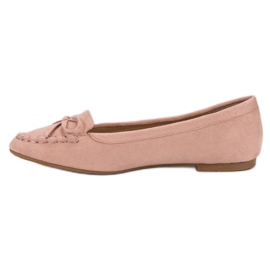 Small Swan Mocasines rosas con lazo rosado 3