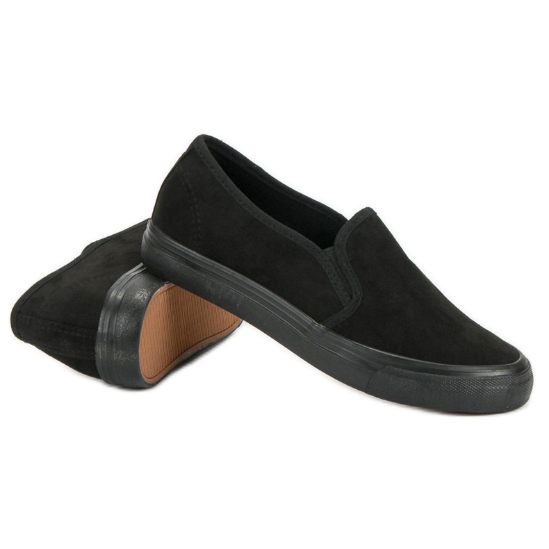 Sport Slipons de gamuza negro 2