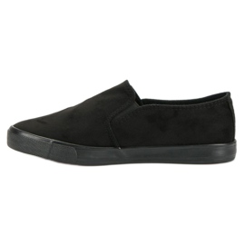 Sport Slipons de gamuza con cremallera negro 2
