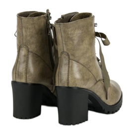 Queentina Botas calientes en la plataforma. verde 5