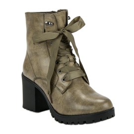 Queentina Botas calientes en la plataforma. verde 3