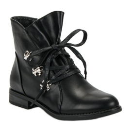 Weide Botas negras de tacón plano negro 2