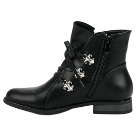 Weide Botas negras de tacón plano negro 3