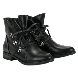Weide Botas negras de tacón plano negro 5