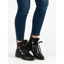 Weide Botas negras de tacón plano negro 6