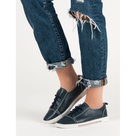 Deportivas caladas de piel VINCEZA azul 3