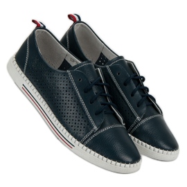 Deportivas caladas de piel VINCEZA azul 4
