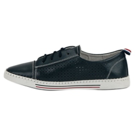 Deportivas caladas de piel VINCEZA azul 6