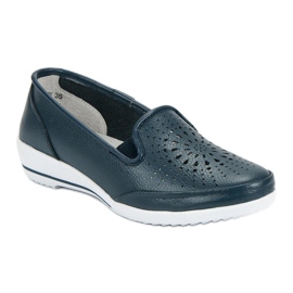 Zapatos calados de piel VINCEZA azul 3