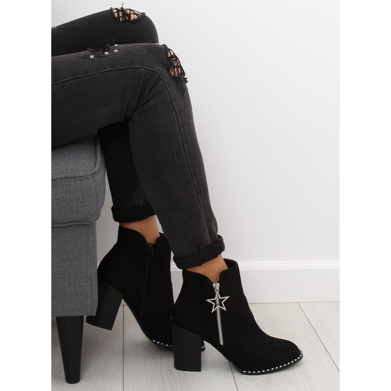 Botas con tacón estable negro 8576-2 Negro 1 Botas con tacón estable negro 8576-2 Negro 1