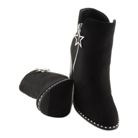 Botas con tacón estable negro 8576-2 Negro 6
