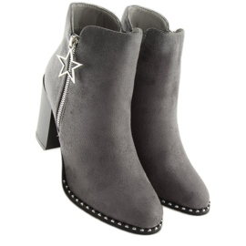 Botas de tacón estable gris 8576-2 Gris 3