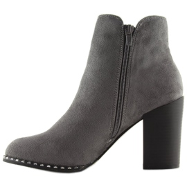 Botas de tacón estable gris 8576-2 Gris 5