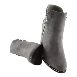 Botas de tacón estable gris 8576-2 Gris 6