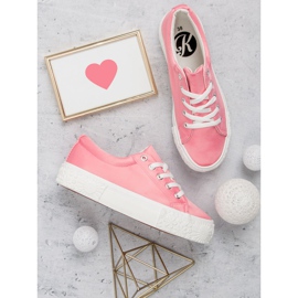 Kylie Zapatillas de satén en la plataforma rosado 7
