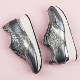 Kylie Zapatos deportivos con purpurina gris 1