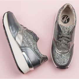 Kylie Zapatos deportivos con purpurina gris 9