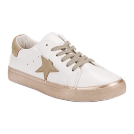 Zapatillas bajas con estilo blanco amarillo 3