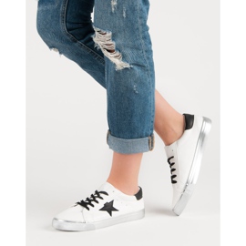 Zapatillas bajas con estilo blanco negro gris 2