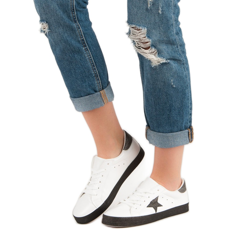 Zapatillas bajas de moda blanco negro 1