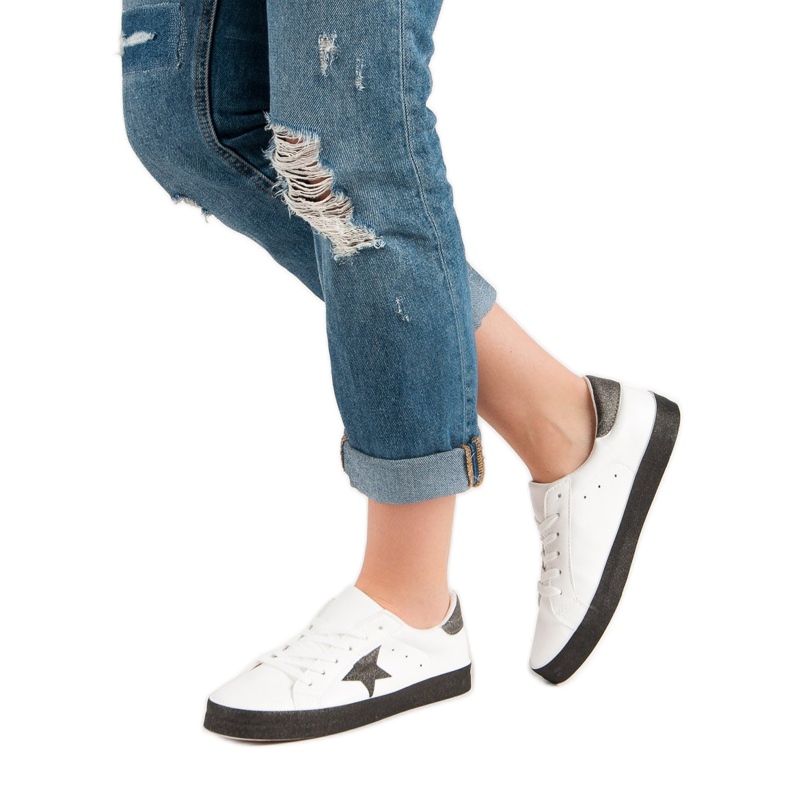 Zapatillas bajas de moda blanco negro 2 Zapatillas bajas de moda blanco negro 2