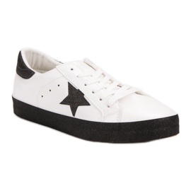 Zapatillas bajas de moda blanco negro 3