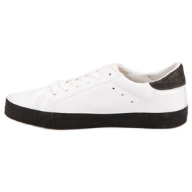 Zapatillas bajas de moda blanco negro 4