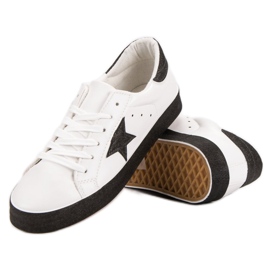 Zapatillas bajas de moda blanco negro 5